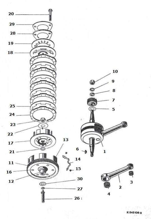 Kreidler Koppeling & toebehoren 3V - MOKICK
