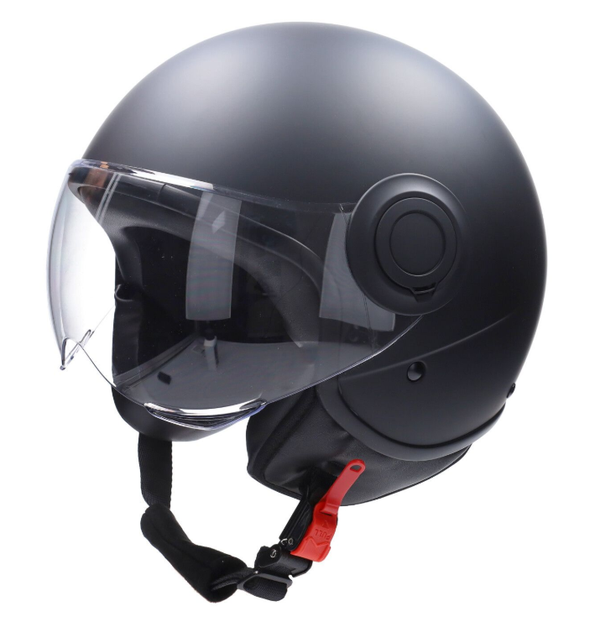 Helmet Helm Open Face - Potje/Jet Helm - Mat Zwart - E-06 Keur - CAB