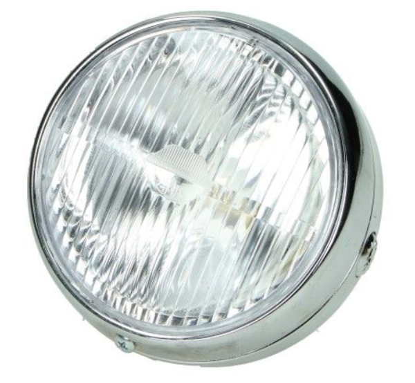 Headlight - Koplamp - Universeel - Chrome - 140mm/124mm - GUIA