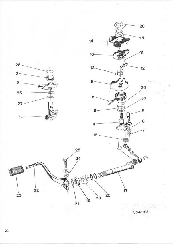 Kreidler Schakelmechanisme 3V - MOKICK