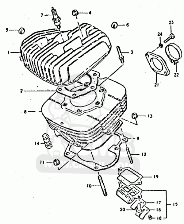 Suzuki Cylinderhead - Cilinderkop - TS250ER - OEM-Original