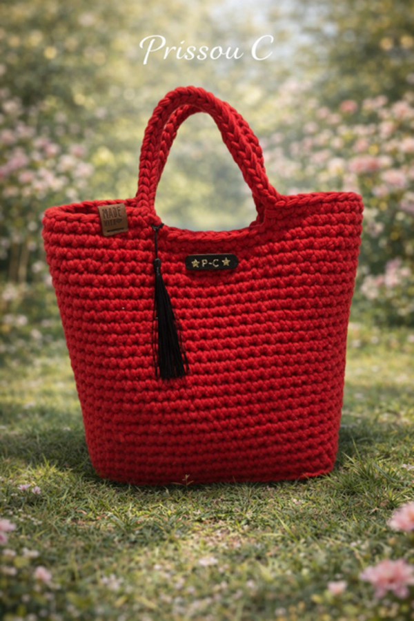 Sac crochet ovale crochet fait main 22x10cm