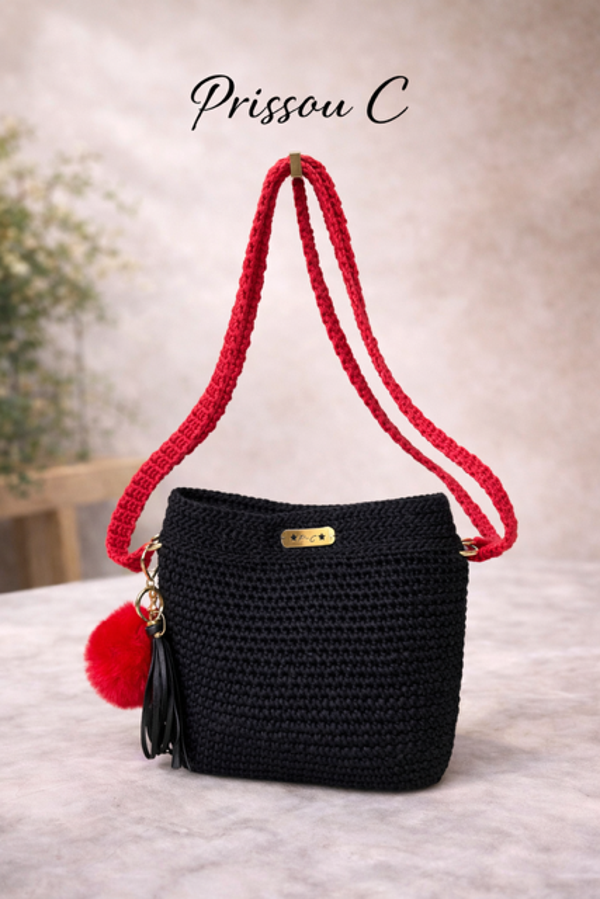 sac crochet ovale 22x10cm