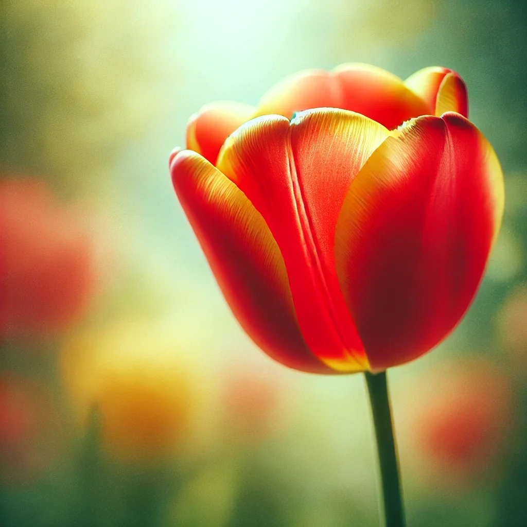 Een rode tulp als liefdesverklaring aan een overleden partner in plaats van rozen.