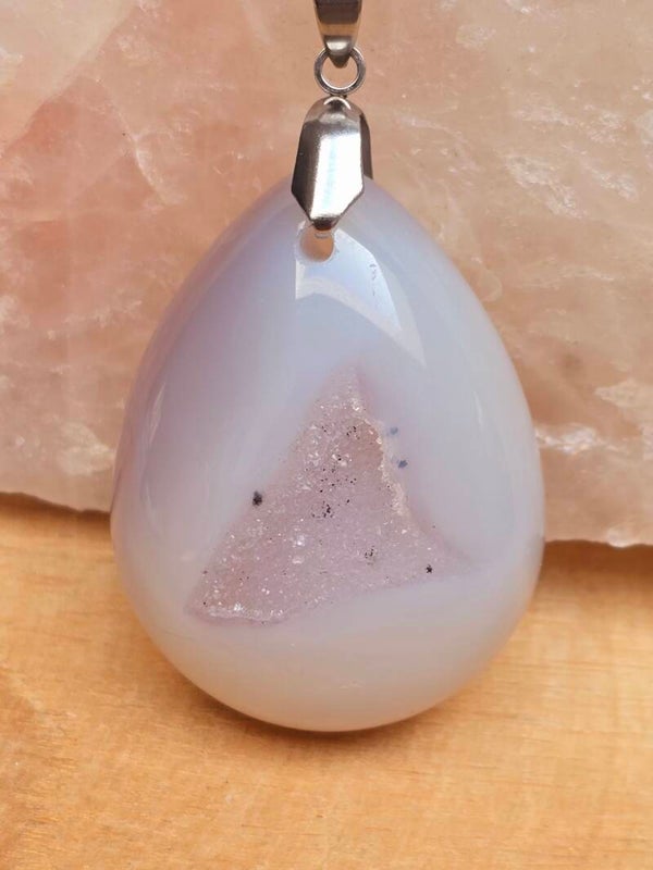 Pendentif Agate druzzy d'Inde