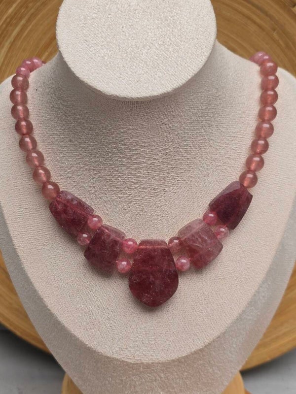 Collier Quartz fraise