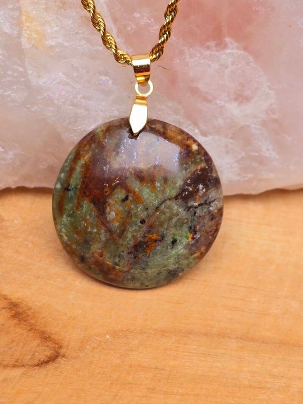 Pendentif Serpentine de Madagascar