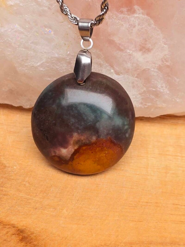 Pendentif Jaspe polychrome de Madagascar