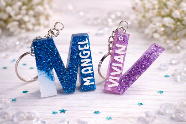 Dúo de Llaveros de Iniciales Personalizados