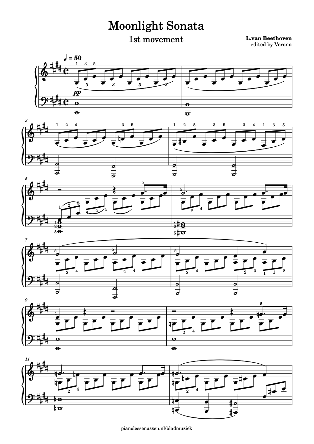 Moonlight Sonata sheet music