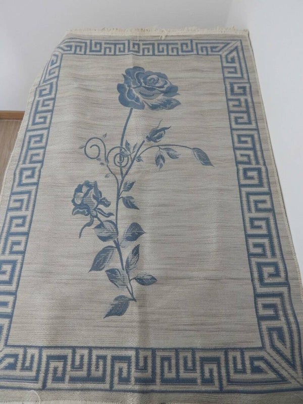 Tafelkleed met bloem (blauw)