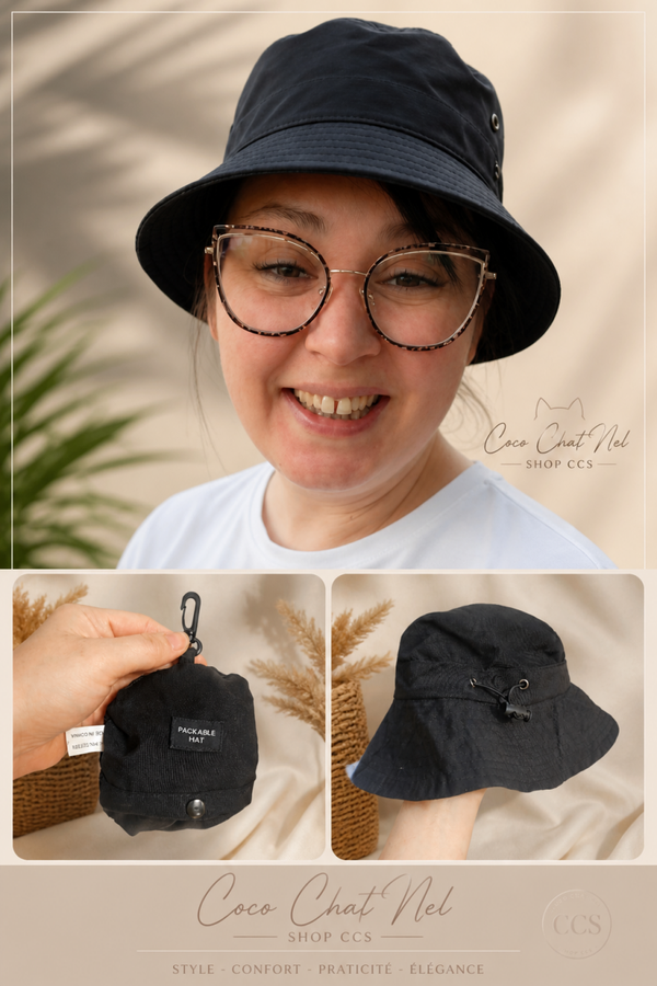 🖤 Bob Pliable Noir | Compact & Léger | Coco Chat Nel SHOP CCS