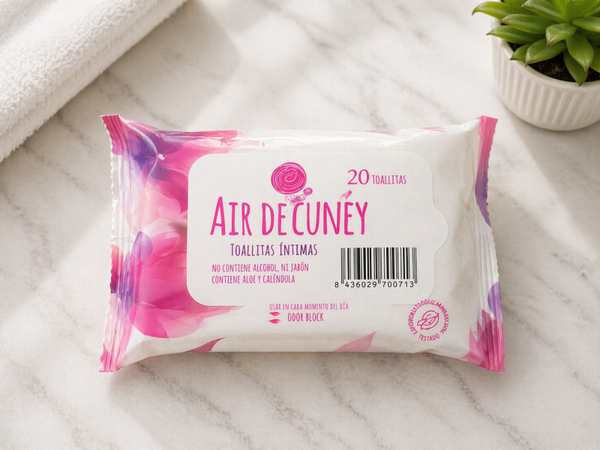 🌸✨ Lingettes Intimes Air de CUNEY – Aloe & Calendula – Sans alcool – 20 lingettes