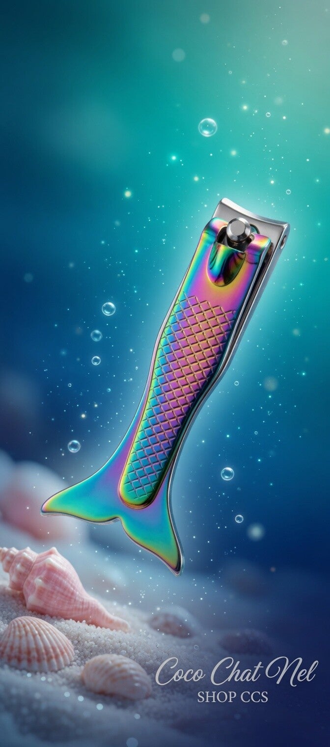 Coupe ongle néon forme sirène
