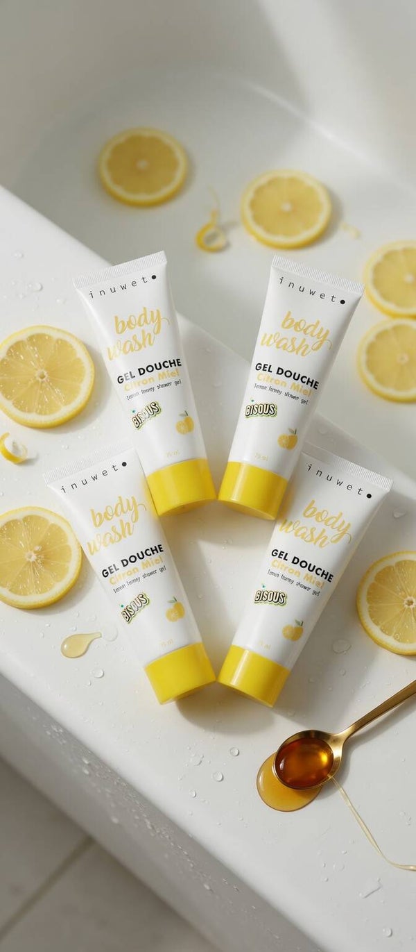 🍋🍯 Gel Douche & Bain Moussant Inuwet – Citron Miel (75 ml)