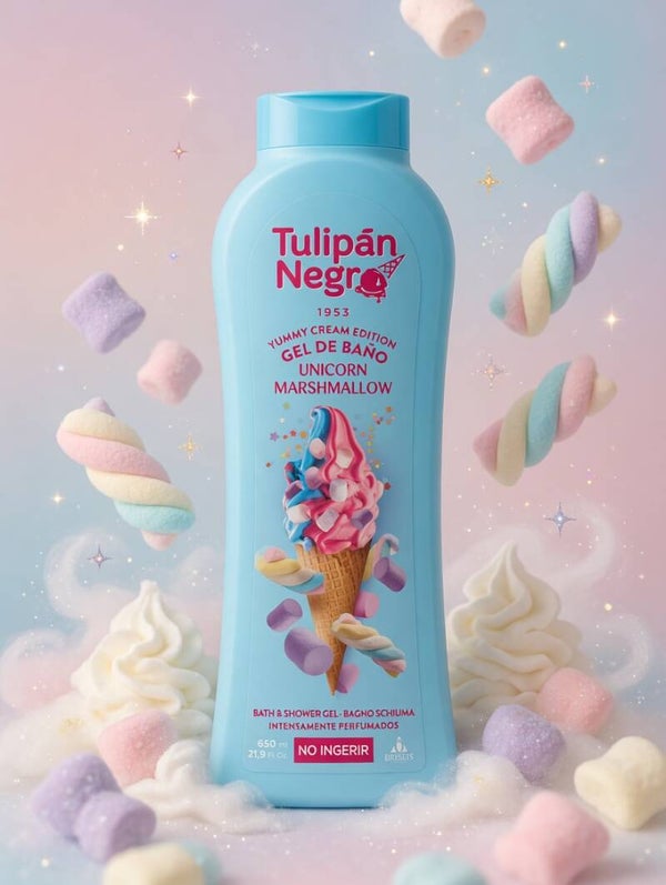 Tulipán Negro Unicorn Marshmallow – Gel Douche & Bain 650 ml (Yummy Cream Edition