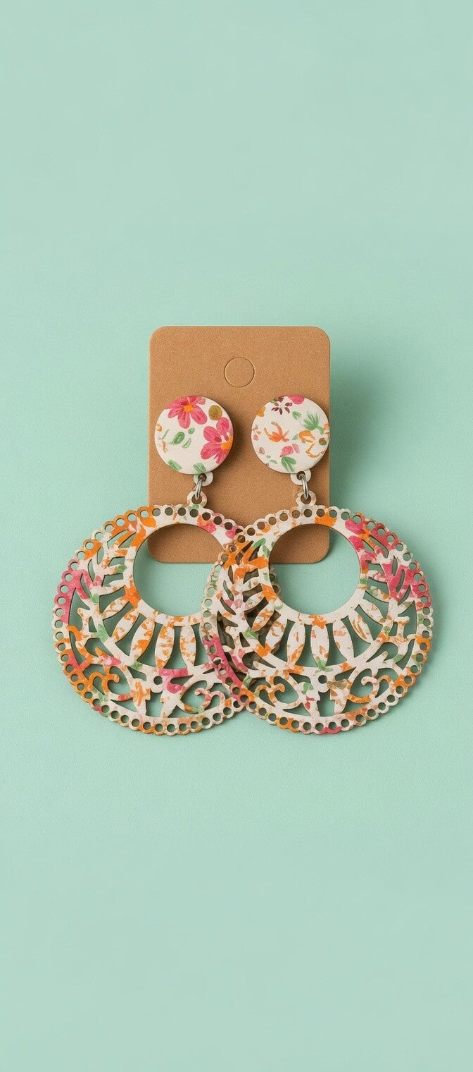 🤍 Boucles d’oreilles bohèmes en bois  écru 🤍 B.Obois4