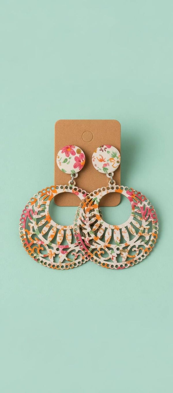 🤍 Boucles d’oreilles bohèmes en bois  écru 🤍 B.Obois4