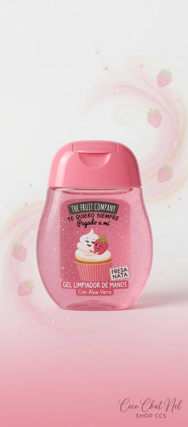 Gel hydro alcoolique "fraise et crème" 🧼🍓🧴