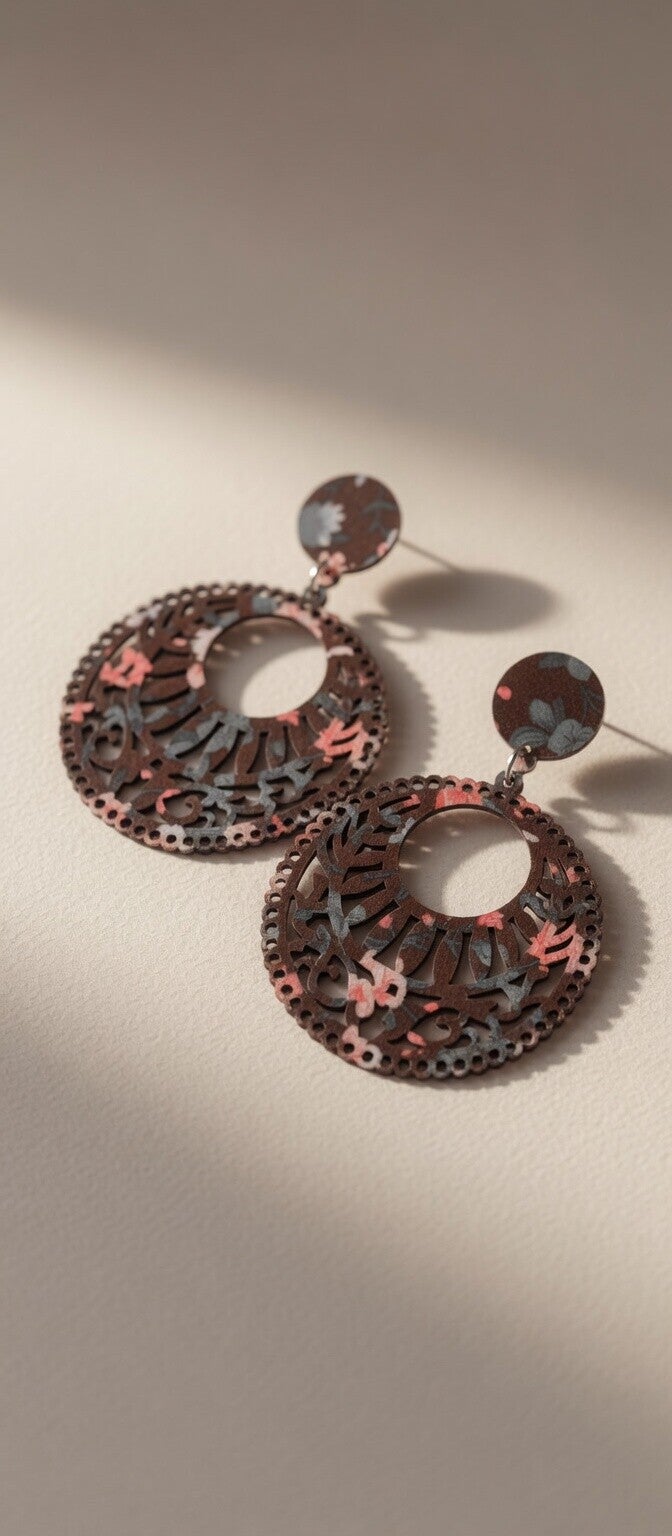🤎 Boucles d'oreilles bohèmes en bois chocolat 🍫🤎 B.Obois2
