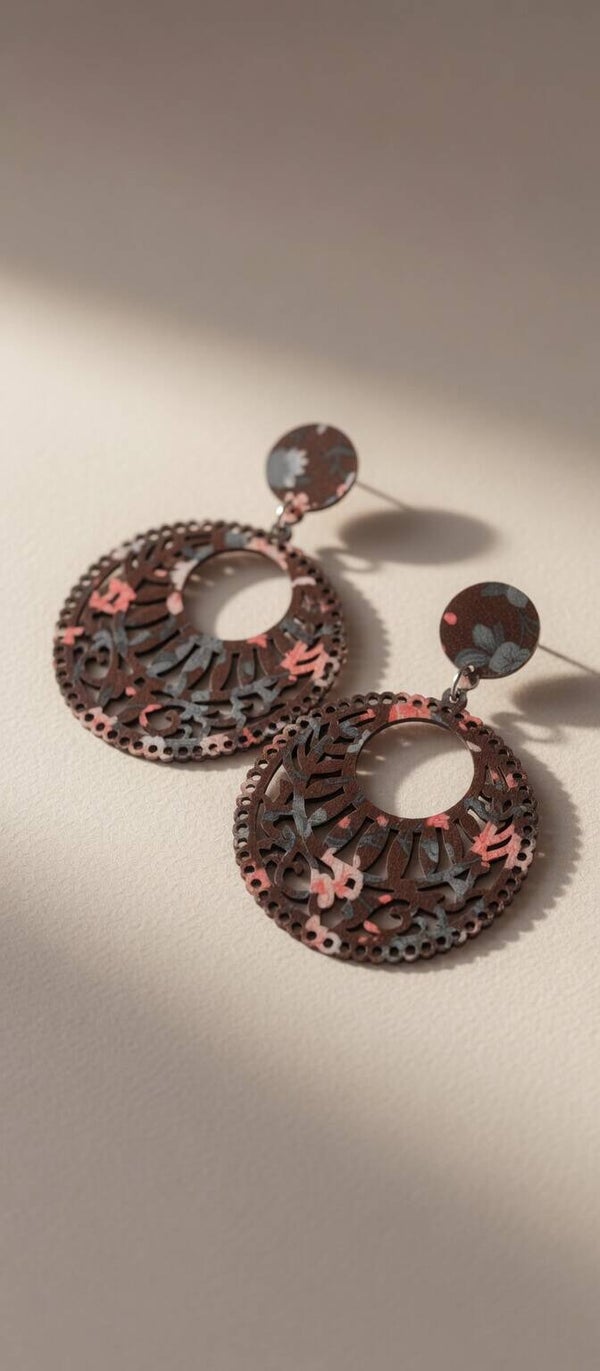 🤎 Boucles d'oreilles bohèmes en bois chocolat 🍫🤎 B.Obois2