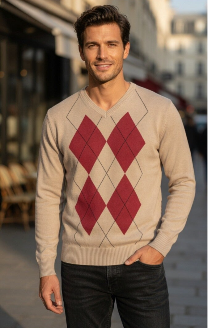 Pull léger célio à motifs jacquard