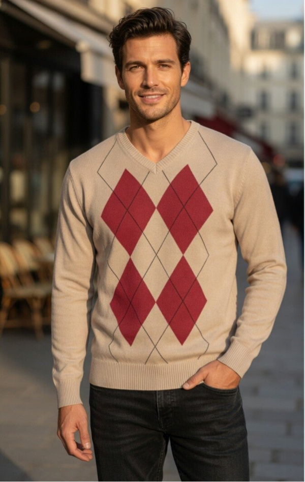 Pull léger célio à motifs jacquard
