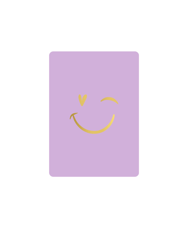 Cadeaukaartje A7 - Smiley lila