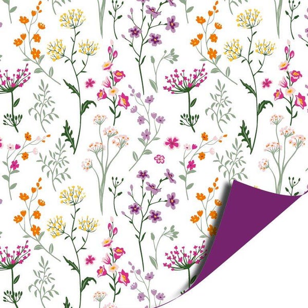 Cadeaupapier - Wildflowers - dubbelzijdig 200x70cm