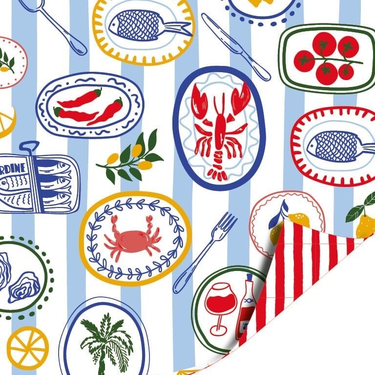 Cadeaupapier dubbelzijdig - Seaside Supper