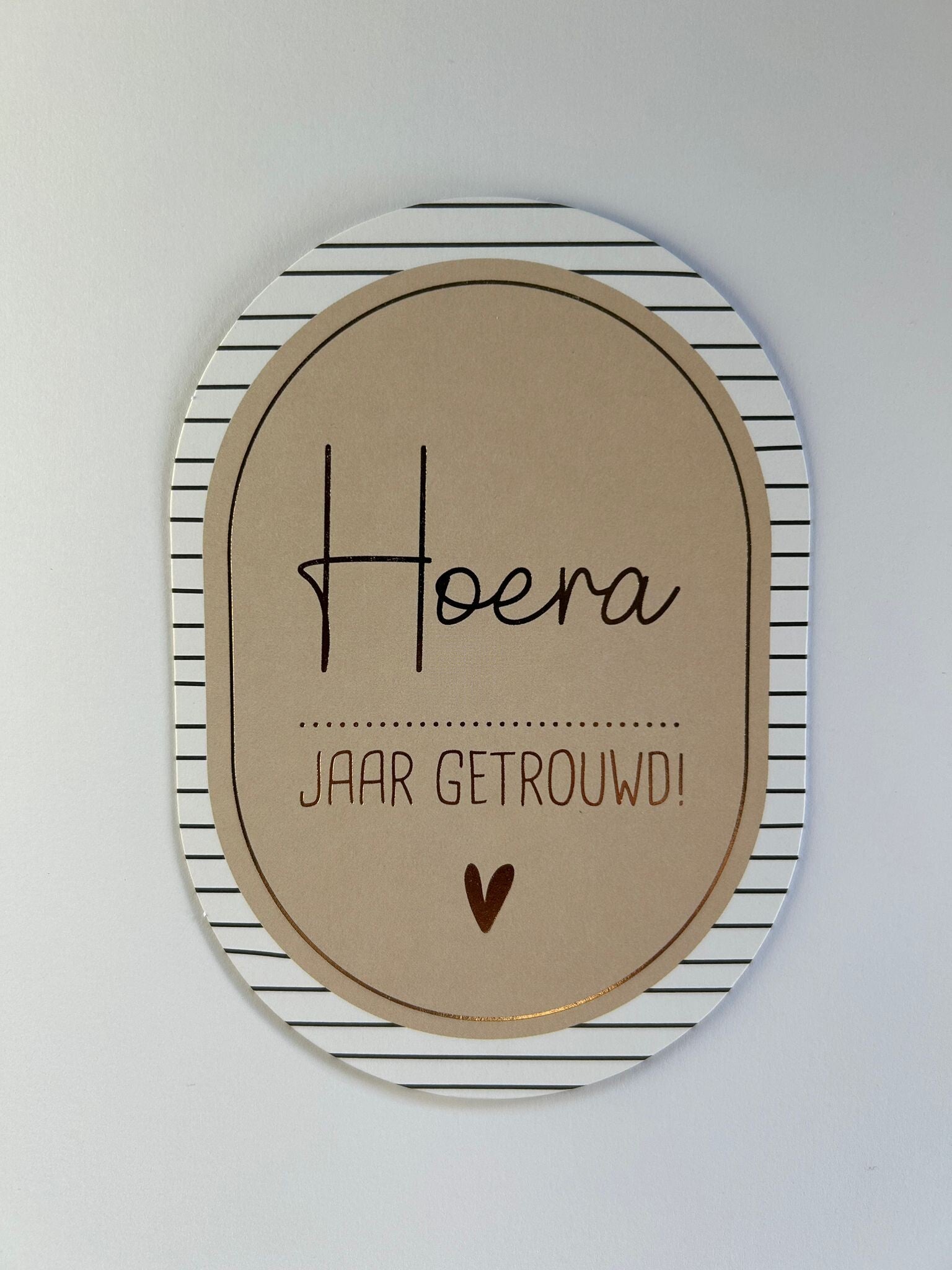 A6 kaart Ovaal - Hoera ... jaar getrouwd