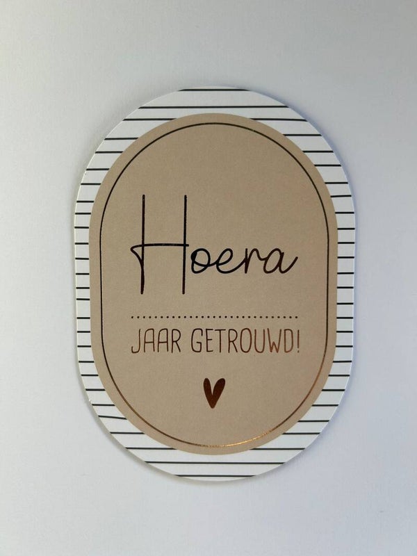 A6 kaart Ovaal - Hoera ... jaar getrouwd