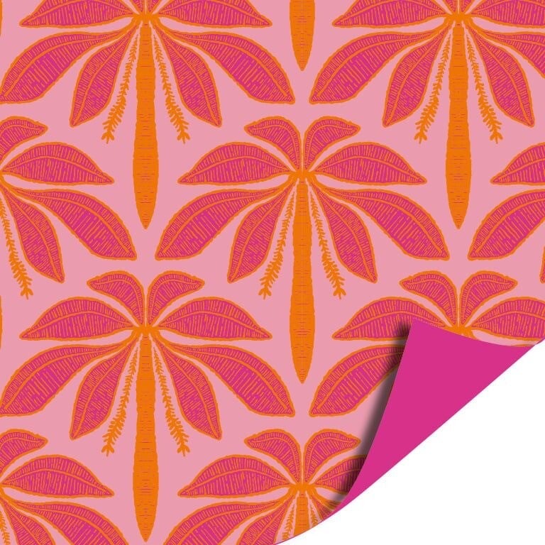 Cadeaupapier dubbelzijdig - sunset palms