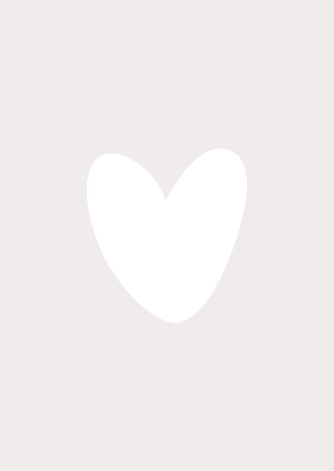 A6 kaart - hartje - beige/wit
