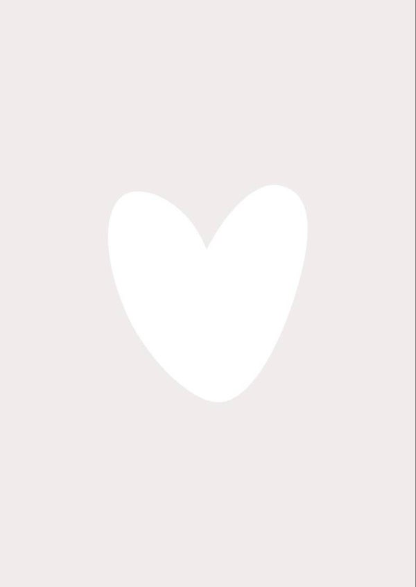 A6 kaart - hartje - beige/wit