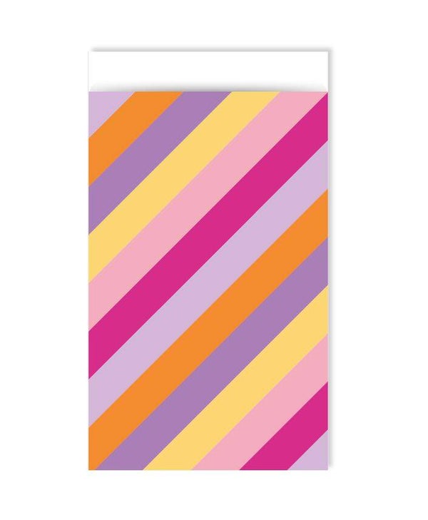 Cadeauzakje "Stripes Pink" 7x13 cm