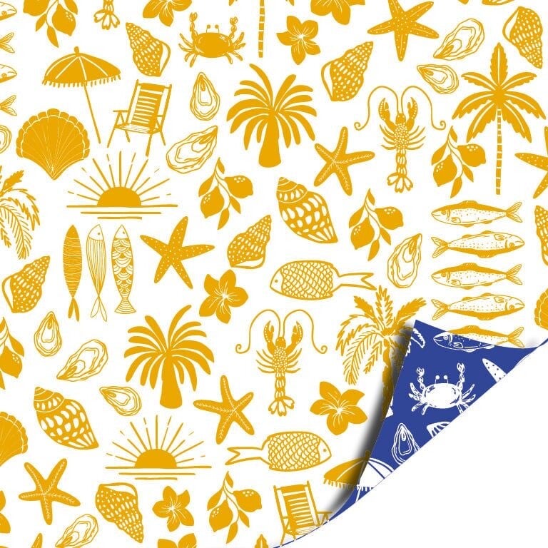 Cadeaupapier dubbelzijdig - Sand en Shells