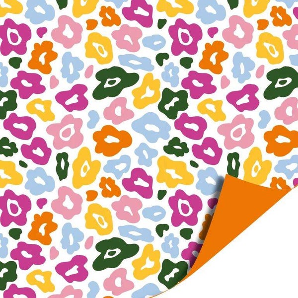 Cadeaupapier - Leopard Garden - dubbelzijdig 200x70cm