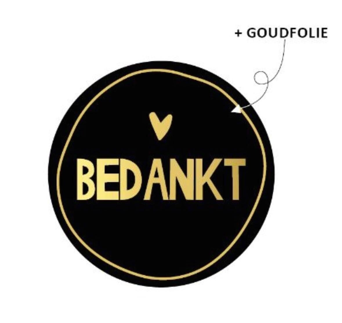 Sticker (10st) - bedankt - hartje