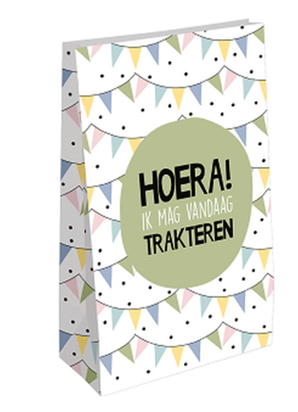 Blokzakje - Hoera ik mag vandaag trakteren - 9x5x16cm
