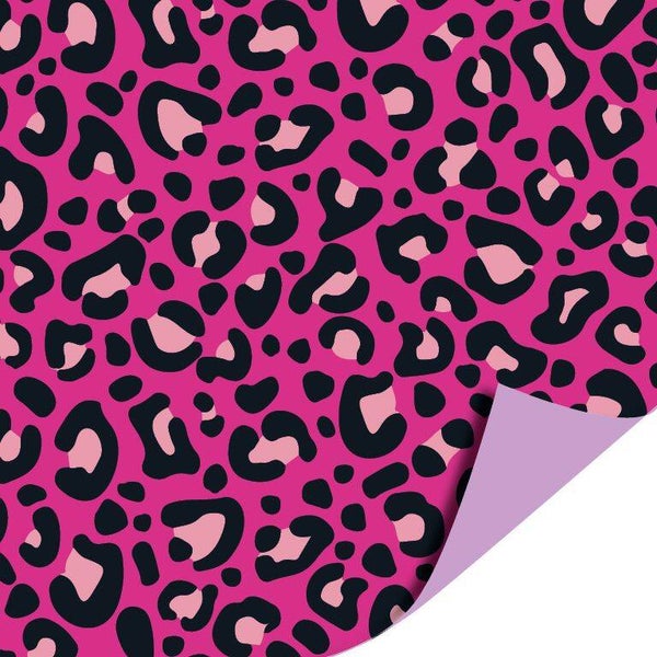 Cadeaupapier - Leopard Pink - dubbelzijdig 200x70cm