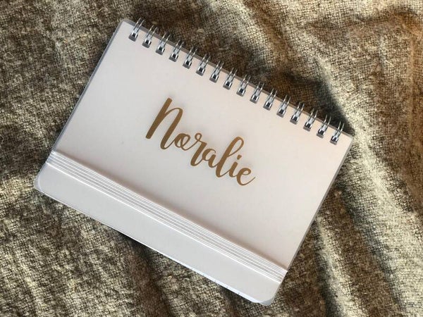 Notitieblok met lijntjes A6 formaat - wit - gepersonaliseerd