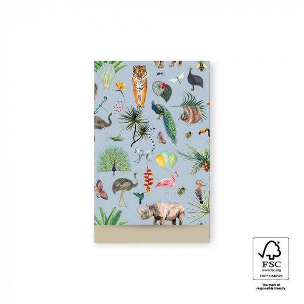 Cadeauzakje "Jungle Blue" 12x19 cm
