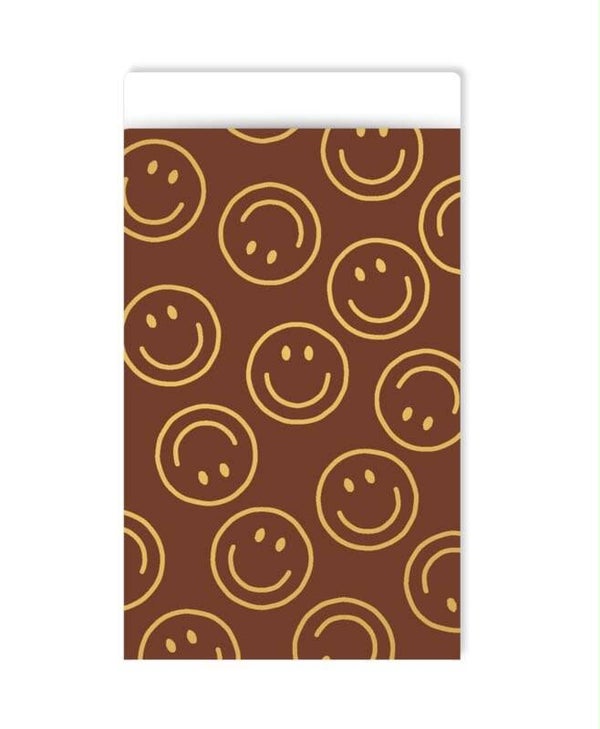 Cadeauzakje 12x19cm - smiley mokka