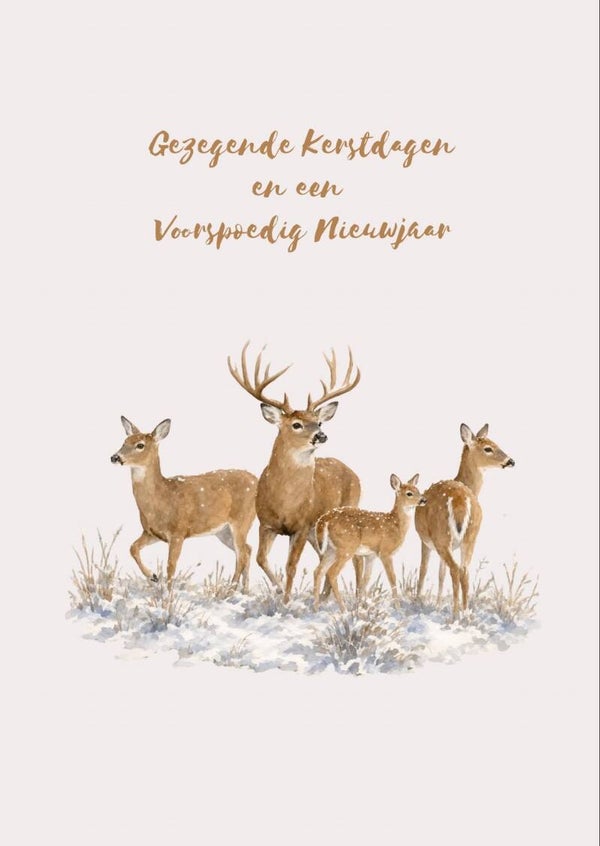 A6 kerstkaart - gezegde kerstdagen - hertjes
