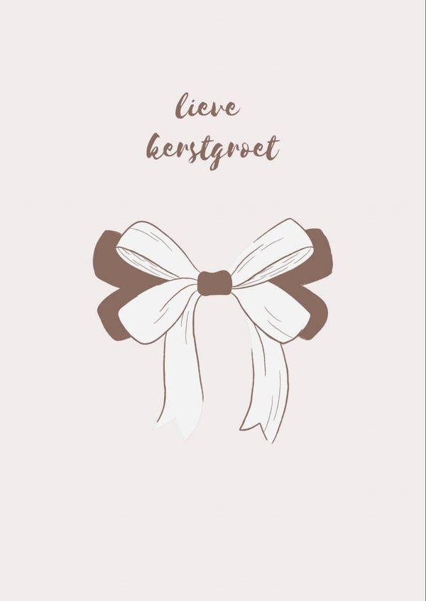 A6 kerstkaart - lieve kerstgroet - strikje