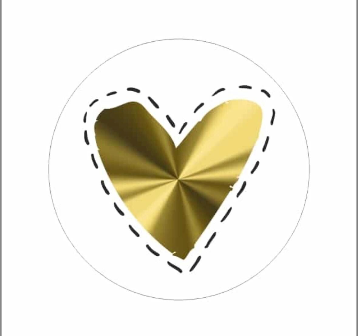 Sticker (10st) - Hart - Goud/wit
