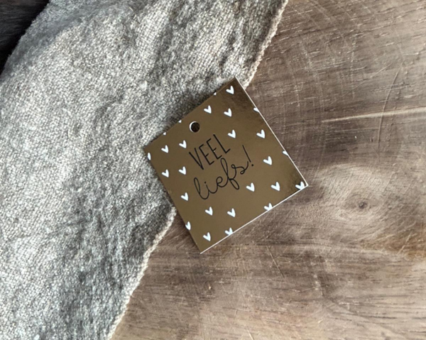 Cadeaulabel - Veel liefs - 60x60mm