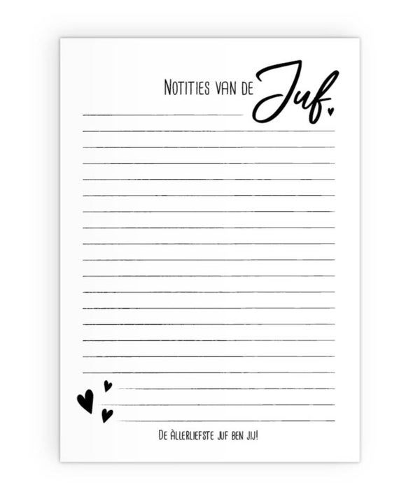 Notitieblok juf
