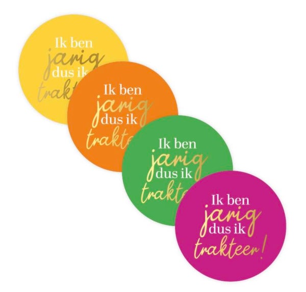 Stickers (10st) - Ik ben jarig dus ik trakteer